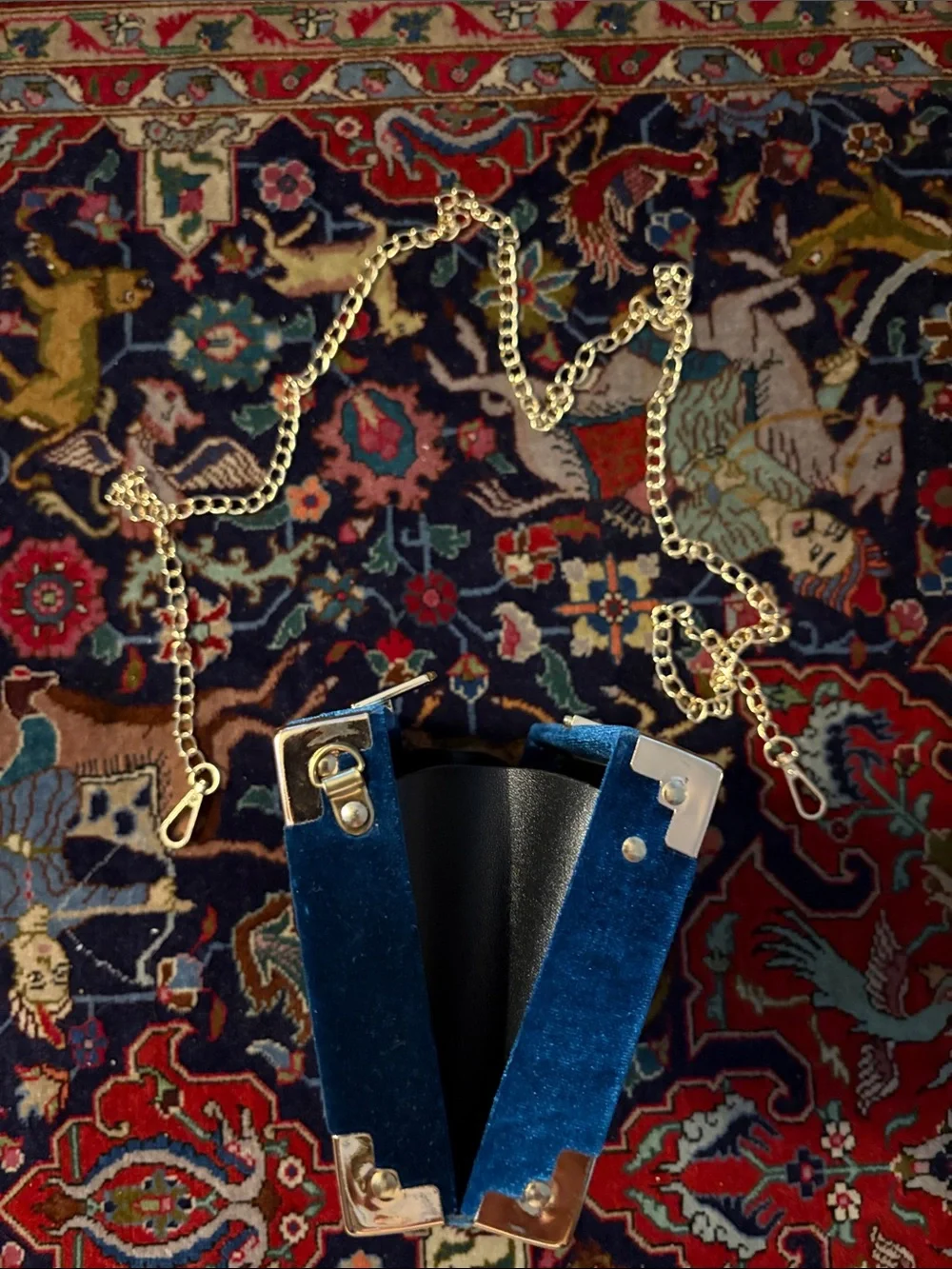 Celestial Kids Velvet Crossbody Bag with Gold Stars - Blue